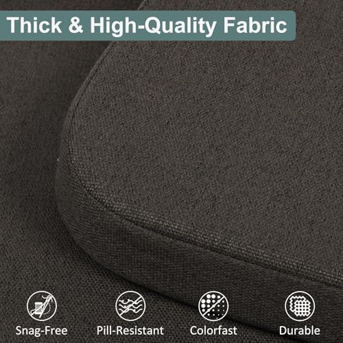Shinnwa Seat Cushion for Dining Chairs, Patented Design Memory Foam Dining Chair Pad with Ties and Washable Cover, 17" x 16" x 2", Dark Brown - color: Dark Brown