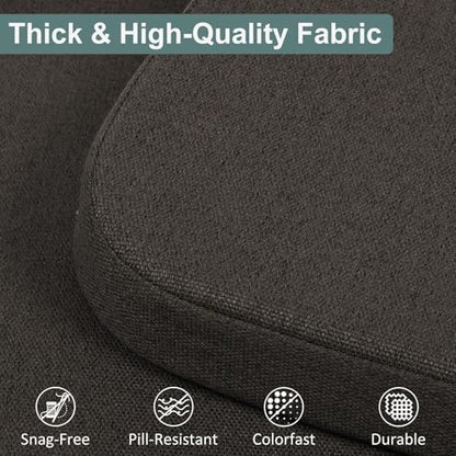 Shinnwa Seat Cushion for Dining Chairs, Patented Design Memory Foam Dining Chair Pad with Ties and Washable Cover, 17" x 16" x 2", Dark Brown - color: Dark Brown