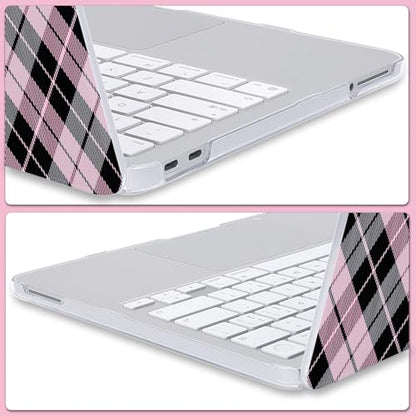 Black Pink Geometric Rhombus Hard Shell Case for 2026 Apple MacBook Neo 13 Inch A18 Pro A3404 Full Protective Accessories Kit - color: Black Pink Geometric Rhombus