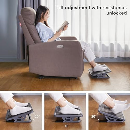 EUREKA ERGONOMIC Tilt Adjustable Footrest, Foot Rest for Under Desk at Work with Massage Surface, Office Foot Rest Under Desk with 20 Degree Tilt No Locking, Metal Frame - style: Compact