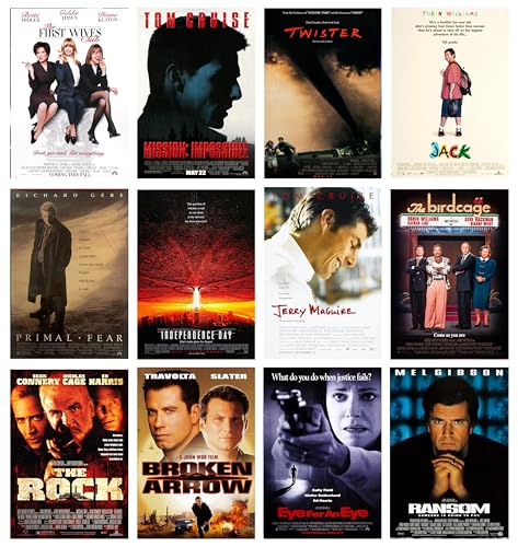 ArtDirect GalleryPack Wall Art – 12 Unframed 8x12 Movie Poster Prints from 1996, Collectible Décor for Home or Office - color: 1996 Movie Pack