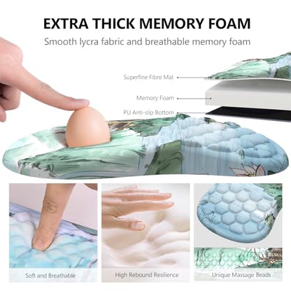 Ergonomic Mouse Pad Wrist Rest, 2 in 1 Keyboard Pad for Office(Landscape) - color: Landscape