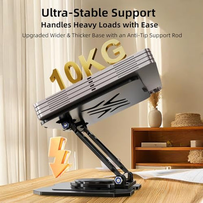 Ultra-Stable 360° Rotatable Metal Tablet Stand, Adjustable Folding Desktop Stand for iPad/iPhone/Switch, Universal Use for Office/Movie/Studying/Drawing/Gaming, Silver - color: Soccer Stand - Silver