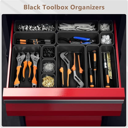 A-LuGei【XX-Large Size【5 Pcs】 Tool Box Organizer Tray Divider【Single Size】 Desk Drawer Organizer Bin, Garage Organization and Storage Toolbox for Rolling Tool Chest Cart Cabinet WorkBench Part Widget - size: 5pcs-XXL Size