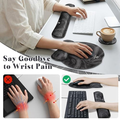 Gimars Upgrade 3 in 1 Enlarge Superfine Smooth Gel Ergonomic Mouse Pad Wrist Support and Keyboard Wrist Rest for Computer, Laptop, Mac, Gaming and Office, Durable, Comfortable and Pain Relief, Map - color: Map