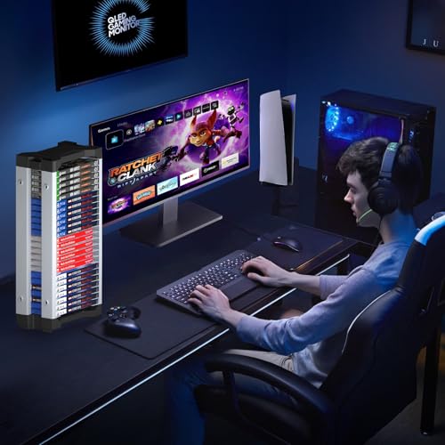 Nargos Video Game Storage Tower Universal for PS5/PS4/PS3/PS2/Xbox One/Xbox 360 And Xbox Series X/S/Wii/Switch/Switch 2 Game Cases, DVD And Blu-Ray Disks, Organizer Para Juegos, Regalo Gamer (23 Pcs) - size: 23 Pcs