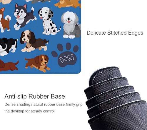 Cute Dog & Puppy XL Gaming Mouse Mat - 31.5 x 11.8 Inch Extended Long, Thin Desk Pad for Keyboard Mice - color: Cute Dog and Puppy