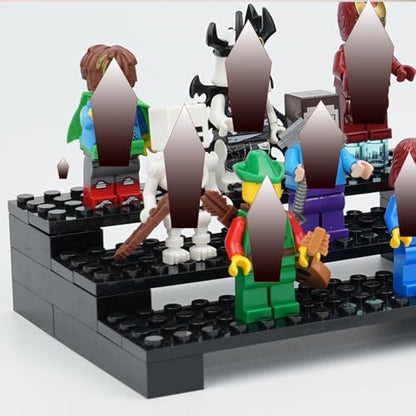 Brick Minifigure Display Case – 3-Tier Display Stand for LEGO Minifigures – Holds 35 Figures – Black Organizer Shelf for Collectors | Great Gift for Minifigure Lovers - size: 1 Pack 3-Tier