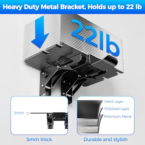 ZHGM Foldable Wall Mount Kit for PS5 Slim/Pro/PS5 Original, Metal Shelf Wall Mount for Playstation 5 Console Disc/Digital with 2 Controller Holder & 1 Headset Hanger, Saving Space PS5 Mount, Black - color: Folding Black