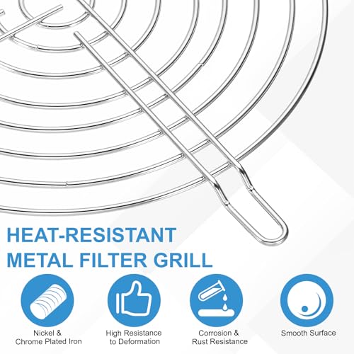 PATIKIL 150mm Fan Finger Grill, 12 Pcs Metal Ventilation Grill Guard Cover with Screws for Industry Workshop Computer Household Refrigerators Air Conditioning, Silver - size: 150mm