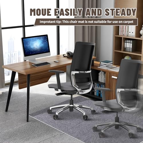 Office Chair Mat - for Hardwood Floors, Large Non-Slip Easy-Clean Floor Protection Blanket (Grey, “48 x 36in”). - color: Grey, size: 48×36inch