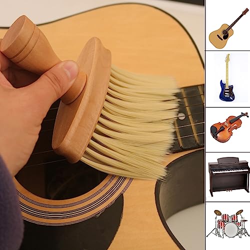 Keyboard Brush Wood for Piano Cleaning, 6.1 x 4.13in Wooden Keyboard Brush, Universal Drum Ukulele Piano Brush, Non Static Instrument Dust Removal Brush for Instrument, Car