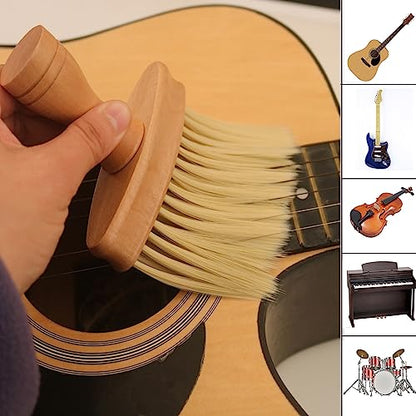 Keyboard Brush Wood for Piano Cleaning, 6.1 x 4.13in Wooden Keyboard Brush, Universal Drum Ukulele Piano Brush, Non Static Instrument Dust Removal Brush for Instrument, Car