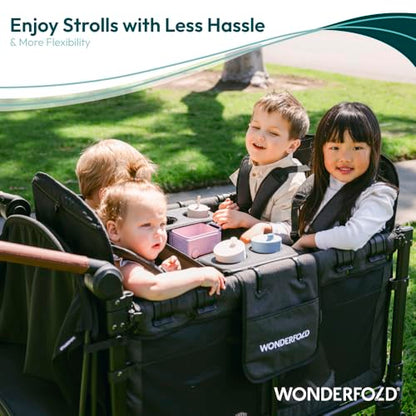 WONDERFOLD Flex Snack Tray for W4 Stroller Wagon with Convertible Cup Holders & Adjustable Sidewalls to Maximize Space, Easy to Install, Easy to Clean - size: W4 Flex