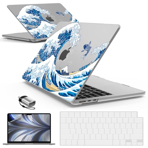 IBENZER Compatible with MacBook Air 13 inch Case M5 2026 M4 2025 M3 M2 2024-2022 A3449 A3240 A3113 A2681,HardShellCase&KeyboardCover ScreenFilm Type-C for Mac air 13.6", Fuji, KK-Fuji+2TC - color: FUJI