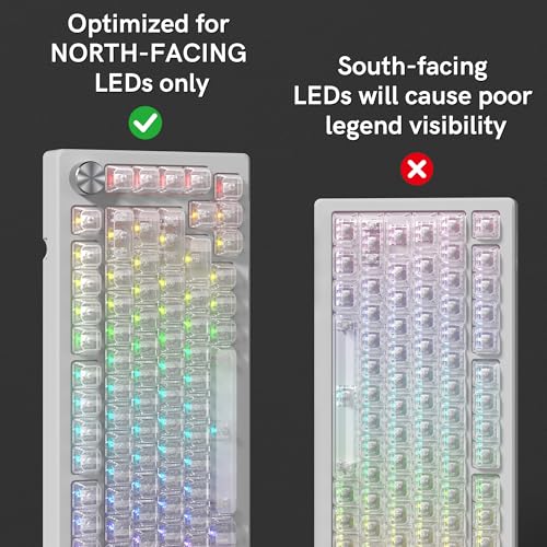 dagaladoo Clear keycaps,Transparent Keyboard keycaps,Jelly Key caps Set,Shine Through keycap，MDA Profile Keyboard caps for Mx Switches Mechanical Keyboard(White,Side Printed) - color: White (Side Printed)