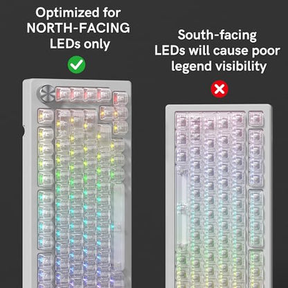 dagaladoo Clear keycaps,Transparent Keyboard keycaps,Jelly Key caps Set,Shine Through keycap，MDA Profile Keyboard caps for Mx Switches Mechanical Keyboard(White,Side Printed) - color: White (Side Printed)