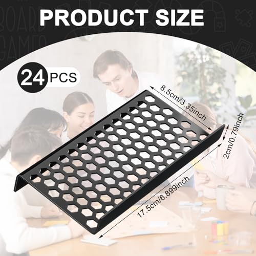 Yalikop 24 Pcs Trading Card Risers for Display Case Acrylic Modular Display Risers for Cardshow Vendor Sport Card Board Game (Honeycomb) - style: Honeycomb