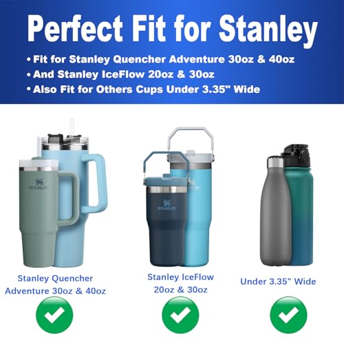 Cup Drink Holder for Stanley 30/40oz Tumbler with Handle & IceFlow 20/30oz, Drink Coaster with Anti-Slip, Anti-Spill Table and Desk Cup Holder Fits Most Water Bottles Under 3.35"(Not Include Cup)