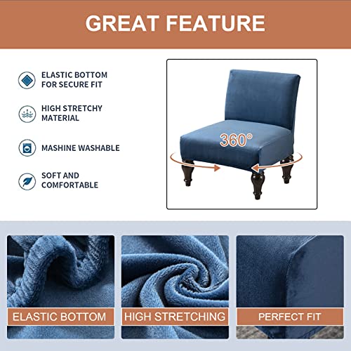 Eco-Ancheng Armless Chair Slipcover Removable Armless Accent Chairs Covers Washable Armless Slipper Chair Slipcover Printed Armless Chair Furniture Protector Covers for Living Dining Room Hotel - color: A23