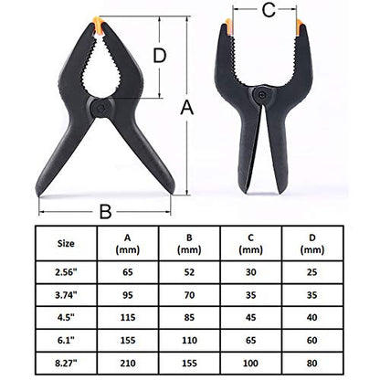 10 Pieces 2.56 Inch Small Photography Backdrop Clips Photography A Clips Woodworking Clamp Photography Backdrop Support Spring Clamp for Muslin Canvas Paper Photo Studio Backdrops Background, Black