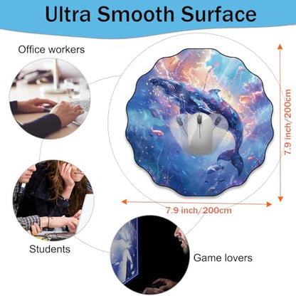 Pen Holder and Anti-Slip Mouse Pad Combination, Makeup Brush Storage Box, Tableware Storage Box, Suitable for Office and Home - Sky Blue Whale - color: Sky Blue Whale