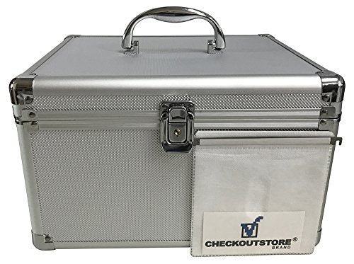 CheckOutStore (1) Aluminum CD/DVD Media Hanging Sleeves Storage Box (Silver/Holds 300 Discs) - color: Silver