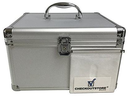 CheckOutStore (1) Aluminum CD/DVD Media Hanging Sleeves Storage Box (Silver/Holds 300 Discs) - color: Silver