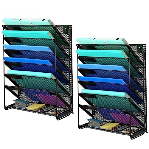Kuntine.B Wall File Organizer (Black, 7 Tier 2 Pack) - color: Black, size: 7 Tier 2 Pack