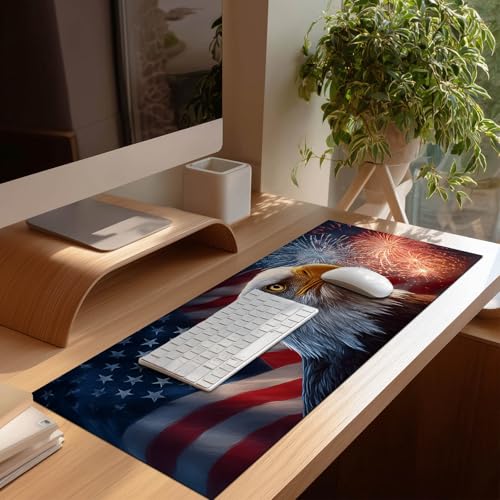 HOMETITUTE XL Mouse Pad Gaming Mousepad Eagle Art 31.5x11.8 Inch Non-Slip Keyboard Desktop Protector Mat Diatomite Large Mouse Pad for Home and Office Desk Accessories - color: Eagle Art