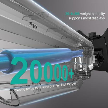WALI Single Monitor Mount for 13-34 inch Screens, Adjustable Single Monitors Arm, Regular Screen up to 32 inch, 26.4lbs, Computer Monitor Stand for Desk, VESA 75/100mm (GSMP001N), Black - size: 13" to 34"