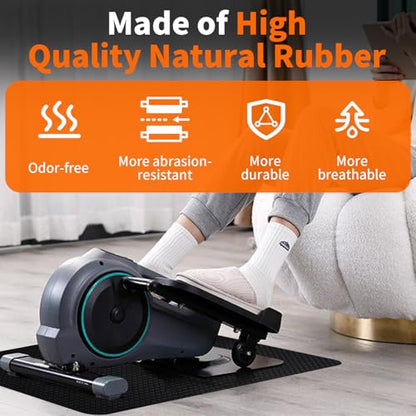 Double-Sided Non-Slip Workout Mat for Elliptical Machine, 23.6" x 17" Stepper Mat for Under Desk Ellipticals & Pedal Exercisers, Stability & Floor Protection, Vibration Plate Mat Compatible - size: 23.6"L x 17"W x 0.2"Th
