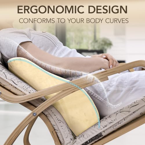 Lumbar Support Pillow for Recliner,Large Memory Foam Back Support Cushion for Sofa & Gaming Chair, Ergonomic Backrest Pillow for Elderly, Comfortable Couch Cushion with Machine Washable Cover,Beige - color: Beige