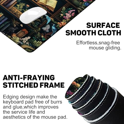 Witches Potions and Books Gaming Mouse Pad 35.4 x 15.7 Inches with Non-Slip Rubber Base, Smooth Cloth Surface Desk Keyboard Mat for Computer, PC, Laptop, Desktop - color: Witches Potions and Books