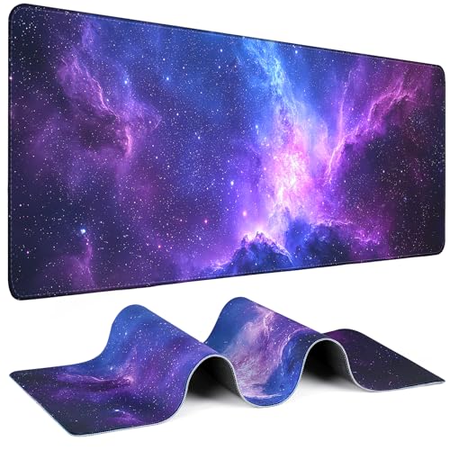 Mouse Pad Gaming - Desk Mat for Keyboard and Mouse - Galaxy Space Large Mouse Pad for Desk, Mousepad (31.5 x 11.8inch) with Non-Slip Base, Desks Pad Mat for Gaming, Office and Home - color: Galaxy Space, size: 31.5L x 11.8W inches