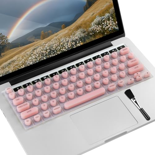 Keyboard Cover for Long Nails, Keyboard Film for Nail Art Silicone 3D Raised Keyboard Cover Skin for Typing Comfort Compatible with MacBook Pro/Air 13"/14"/15"/16" 2020-2024 (Pink) - color: Pink