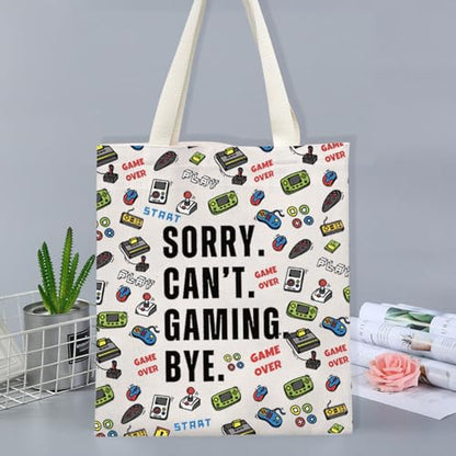 FOTAP Game Gaming Gift Video Game Lover Tote Bag Gamer Fan Handbag PC Gamer Gift Humor Gaming Geek Gift