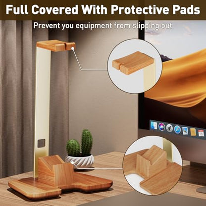 Controller and Headphone Stand for Desk Gaming Desk Accessories Controller and Headphone Holder Headset Holder Headset Stand - color: Gold Color
