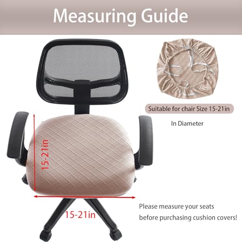 Stretch Jacquard Office Chair Cover, Removable Washable Desk Chair Cover, Anti-dust Seat Cushion Protectors - Camel - color: Camel, size: Chair Seat Cover