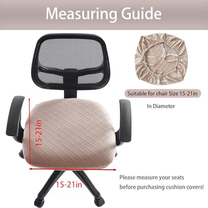 Stretch Jacquard Office Chair Cover, Removable Washable Desk Chair Cover, Anti-dust Seat Cushion Protectors - Camel - color: Camel, size: Chair Seat Cover