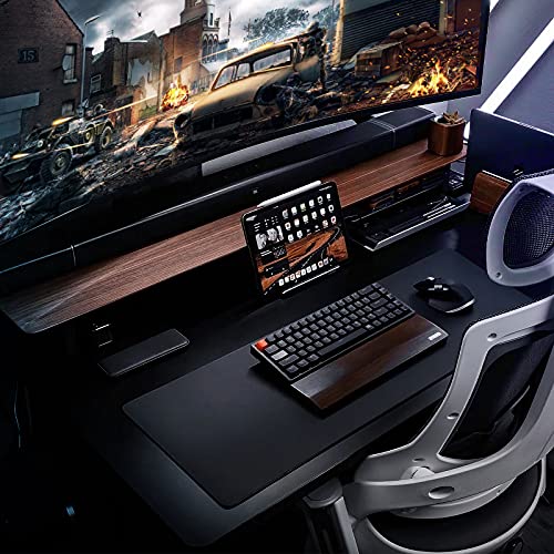 ETZ Large Gaming Mouse Pad,31.5 x 11.8 × 0.12 in with Stitched Edges,Extended Mousepad,Durable Non-Slip Natural Rubber Base,Washable Keyboard Pad,Desk Pad for Gamer,Office & Home,Black. - color: Black