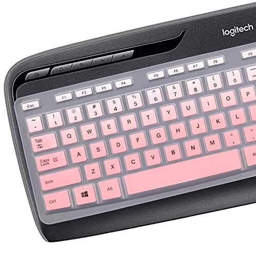 Keyboard Cover for Logitech MK320 YR002/Y-R0009 & K330 MK335 Wireless Ultra Thin Silicone Keyboard Protector Skin MK320 K330 MK335 Accessories-Ombrepink - color: Ombrepink
