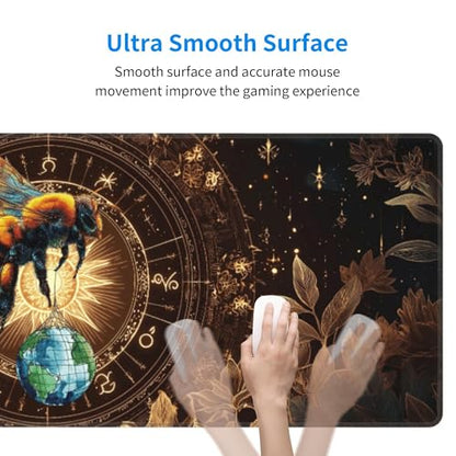Bee Mouse Pad Extended Large Gaming Mouse Pad XL Stitched Edges for Gamer Home Office 31.5 X 11.8 Inch - color: Bee