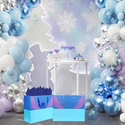 Mprocen Cartoon Animation Party Gift Bags Blue Pink Hawaii Candy Bags Set with Tissue Paper Greeting Birthday Cards for Party Favor Baby Shower Holiday Supplies - color: Themed 3