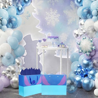 Mprocen Cartoon Animation Party Gift Bags Blue Pink Hawaii Candy Bags Set with Tissue Paper Greeting Birthday Cards for Party Favor Baby Shower Holiday Supplies - color: Themed 3