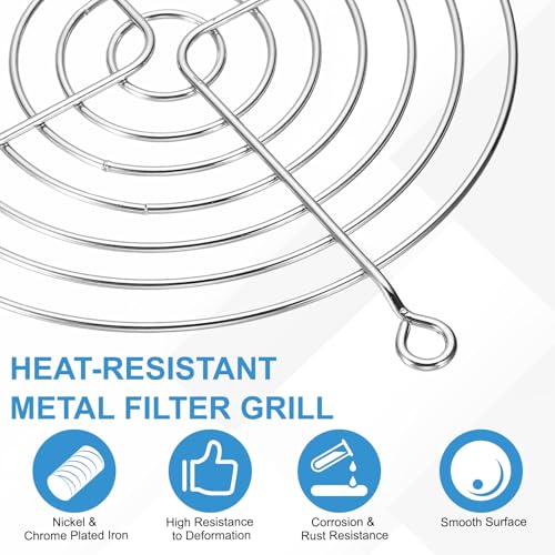 PATIKIL 110mm Fan Finger Grill, 12 Pcs Metal Ventilation Grill Guard Cover with Screws for Industry Workshop Computer Household Refrigerators Air Conditioning, Silver - size: 110mm