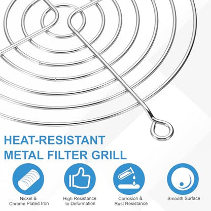 PATIKIL 110mm Fan Finger Grill, 12 Pcs Metal Ventilation Grill Guard Cover with Screws for Industry Workshop Computer Household Refrigerators Air Conditioning, Silver - size: 110mm