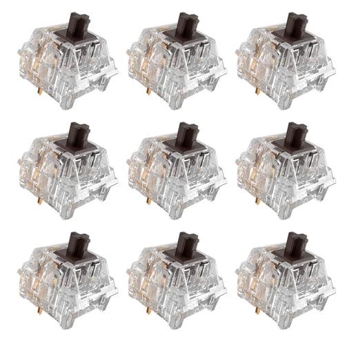 Zhouwang Crystal Brown Switches, 3-Pin Pre-Lubricated Tactile Switches, Dustproof and Waterproof for Mechanical Keyboards. (72Pcs) - color: Crysta Brown, size: 72Pcs