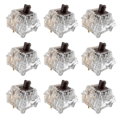Zhouwang Crystal Brown Switches, 3-Pin Pre-Lubricated Tactile Switches, Dustproof and Waterproof for Mechanical Keyboards. (72Pcs) - color: Crysta Brown, size: 72Pcs