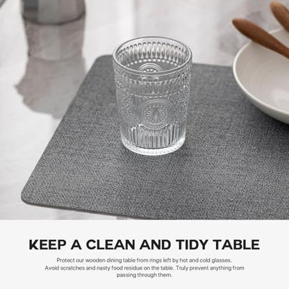 Baroyal Faux Leather Placemats Set of 6 Vinyl Washable Wipeable Table Mats for Kitchen Dining Table Heat Resistant Waterproof Modern Indoor/Outdoor Placemats Non-Slip Easy Clean Place Mats (Stargaze) - color: C-stargaze